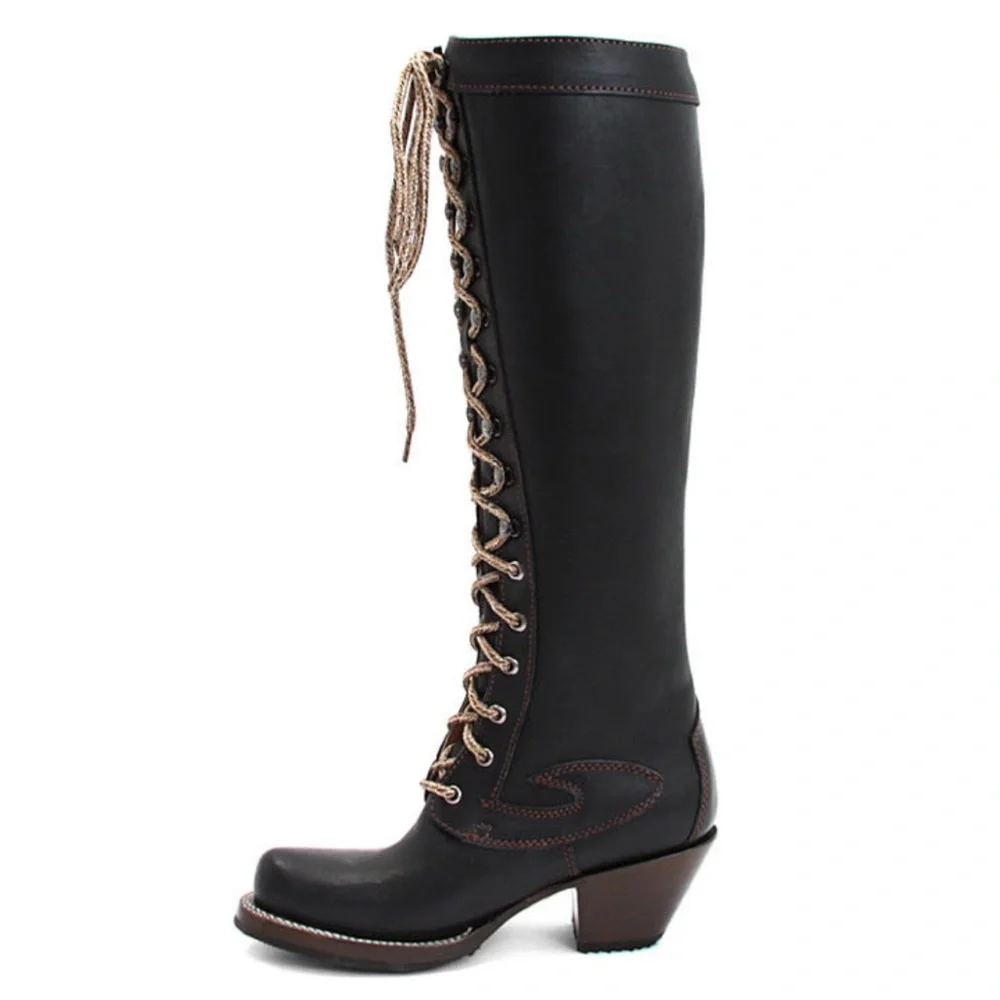 John Fluevog Frontier High Lace Up Boots 8 - Picture 4 of 11